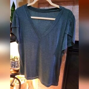 Women's V-Neck Top - Green